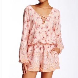 Sanctuary NEW Canyon Girl Floral Romper Lace Up Shorts Playsuit Paisley Boho